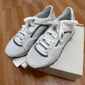 Brunello Cucinelli White and Gray Sneakers